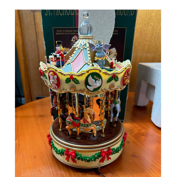 Vintage St. Nicholas Christmas Merry Go Round Carousel - Picture 8 of 16